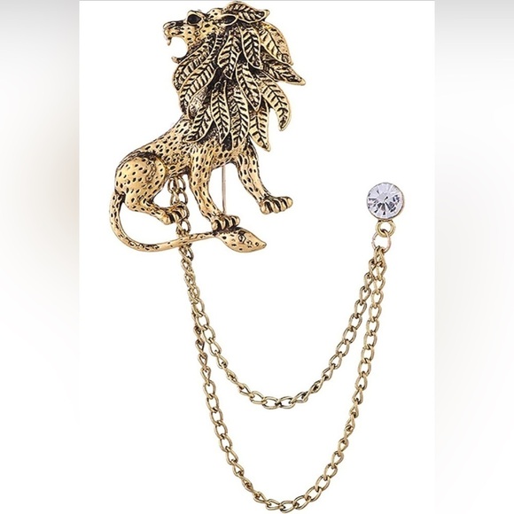 Accessories - Vintage Style Unisex Lion Brooch